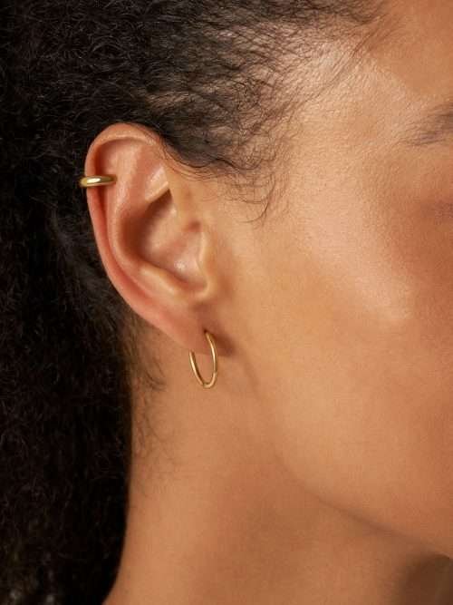 Dorose-Blank Hoops Ohrringe Gold Medium 14mm-ER-GD014-1