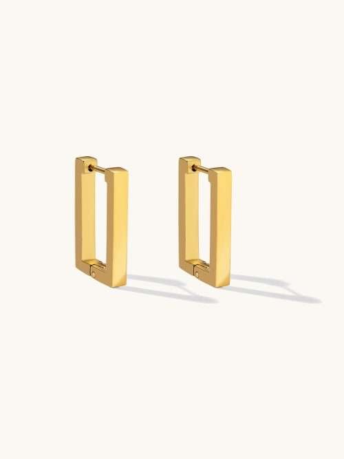 Dorose schmuck-Block Ohrringe Gold-ER-GD272